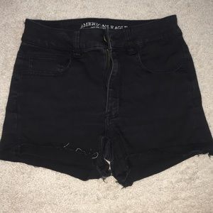 American Eagle Hi-Rise Black Shorts